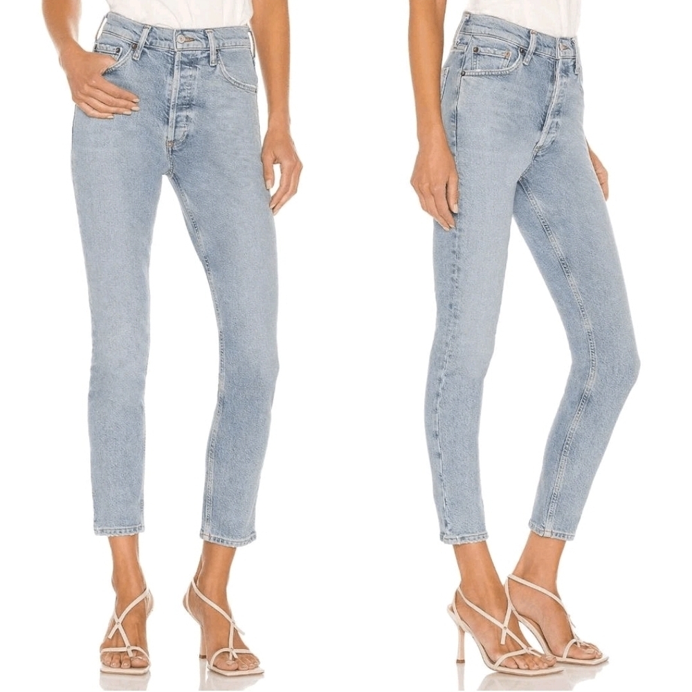 Agolde Nico High Rise Light Blue Jeans 27